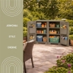 MOBILE MULTIUSO 2 ANTE TALPA 79X43X85,5 CM CON 2 MODULI E 4 TASCHE LATERALI – ARMADIO ORGANIZZATORE CON RIPIANI E ANTE LISCE PER CASA