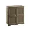 ARMADIO MULTIUSO 2 ANTE WENGÉ 79X43X85,5 CM CON 4 TASCHE LATERALI – CONTENITORE SALVASPAZIO PER INGRESSO E ORGANIZZAZIONE ZONA LIVING