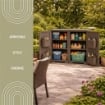 ARMADIO MULTIUSO 2 ANTE WENGÉ 79X43X85,5 CM CON 4 TASCHE LATERALI – CONTENITORE SALVASPAZIO PER INGRESSO E ORGANIZZAZIONE ZONA LIVING