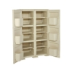 MOBILE MULTIUSO 2 ANTE ANGORA 79X43X125 CM CON 3 MODULI E 6 TASCHE LATERALI – ARMADIO ORGANIZZATORE VERTICALE CON RIPIANI E ANTE LISCE