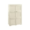 MOBILE MULTIUSO 2 ANTE ANGORA 79X43X125 CM CON 3 MODULI E 6 TASCHE LATERALI – ARMADIO ORGANIZZATORE VERTICALE CON RIPIANI E ANTE LISCE