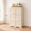 MOBILE MULTIUSO 2 ANTE ANGORA 79X43X125 CM CON 3 MODULI E 6 TASCHE LATERALI – ARMADIO ORGANIZZATORE VERTICALE CON RIPIANI E ANTE LISCE