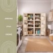 MOBILE MULTIUSO 2 ANTE ANGORA 79X43X125 CM CON 3 MODULI E 6 TASCHE LATERALI – ARMADIO ORGANIZZATORE VERTICALE CON RIPIANI E ANTE LISCE