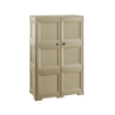 MOBILE MULTIUSO 2 ANTE TAUPE 79X43X125 CM CON 3 MODULI E 6 TASCHE LATERALI – ARMADIO ORGANIZZATORE VERTICALE PER LAVANDERIA E RIPOSTIGLIO