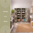 MOBILE MULTIUSO 2 ANTE TAUPE 79X43X125 CM CON 3 MODULI E 6 TASCHE LATERALI – ARMADIO ORGANIZZATORE VERTICALE PER LAVANDERIA E RIPOSTIGLIO