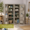 MOBILE MULTIUSO 2 ANTE TAUPE 79X43X125 CM CON 3 MODULI E 6 TASCHE LATERALI – ARMADIO ORGANIZZATORE VERTICALE PER LAVANDERIA E RIPOSTIGLIO