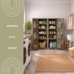 MOBILE MULTIUSO 2 ANTE WENGÉ 79X43X125 CM CON 3 MODULI E 6 TASCHE LATERALI – CONTENITORE VERTICALE SALVASPAZIO PER ORGANIZZAZIONE CASA