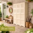 ARMADIO 3 ANTE ANGORA 118X43X164 CM CON PUNTALI, ANTE TRAFORATE E VANO PORTASCOPA – MOBILE ALTO ORGANIZZAZIONE CASA PER INGRESSO E LAVANDERIA