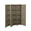ARMADIO 3 ANTE WENGÉ 118X43X164 CM CON PUNTALI, ANTE TRAFORATE E VANO PORTASCOPA – MOBILE ALTO ORGANIZZATORE PER INGRESSO E RIPOSTIGLIO
