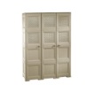 ARMADIO 3 ANTE TALPA 118X43X164 CM CON PUNTALI, ANTE EFFETTO LEGNO E TRAFORATE – MOBILE ALTO ORGANIZZAZIONE CASA PER ZONA GIORNO E VERANDA