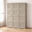 ARMADIO 3 ANTE TALPA 118X43X164 CM CON PUNTALI, ANTE EFFETTO LEGNO E TRAFORATE – MOBILE ALTO ORGANIZZAZIONE CASA PER ZONA GIORNO E VERANDA