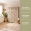 ARMADIO 3 ANTE TALPA 118X43X164 CM CON PUNTALI, ANTE EFFETTO LEGNO E TRAFORATE – MOBILE ALTO ORGANIZZAZIONE CASA PER ZONA GIORNO E VERANDA