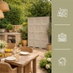 ARMADIO 3 ANTE TALPA 118X43X164 CM CON PUNTALI, ANTE EFFETTO LEGNO E TRAFORATE – MOBILE ALTO ORGANIZZAZIONE CASA PER ZONA GIORNO E VERANDA