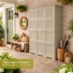 ARMADIO 3 ANTE TALPA 118X43X164 CM CON PUNTALI, ANTE EFFETTO LEGNO E TRAFORATE – MOBILE ALTO ORGANIZZAZIONE CASA PER ZONA GIORNO E VERANDA