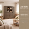 ARMADIO 4 ANTE WENGÉ 157X43X164 CM CON 4 RIPIANI – MOBILE ALTO SALVASPAZIO PER ORGANIZZAZIONE CASA E INGRESSO
