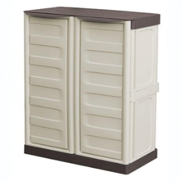 ARMADIO BASSO IN POLIPROPILENE 2 ANTE E RIPIANO 70 X 39 X H85,5 CM 