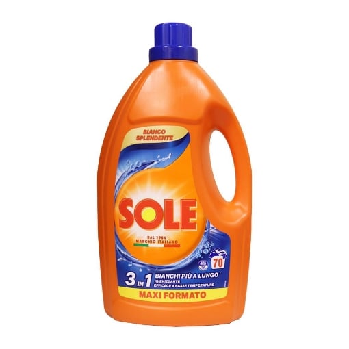 SOLE DETERSIVO LIQUIDO BUCATO PER LAVATRICE BIANCO SPLENDENTE 3 IN 1 70 LAVAGGI 3.150LT
