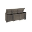 BAULE CONTENITORE DA ESTERNO WENGÉ 125X40X42 CM – CASSAPANCA MULTIUSO SALVASPAZIO PER BALCONE, TERRAZZO E VERANDA
