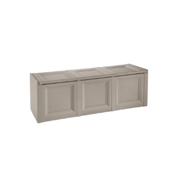 BAULE 3 MODULI TAUPE 125X40X42 CM – CONTENITORE DA ESTERNO COPERTO MULTIUSO PER BALCONE, TERRAZZO E GIARDINO
