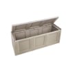 BAULE 3 MODULI TAUPE 125X40X42 CM – CONTENITORE DA ESTERNO COPERTO MULTIUSO PER BALCONE, TERRAZZO E GIARDINO