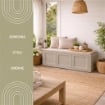 BAULE 3 MODULI TAUPE 125X40X42 CM – CONTENITORE DA ESTERNO COPERTO MULTIUSO PER BALCONE, TERRAZZO E GIARDINO