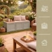 BAULE 3 MODULI TAUPE 125X40X42 CM – CONTENITORE DA ESTERNO COPERTO MULTIUSO PER BALCONE, TERRAZZO E GIARDINO