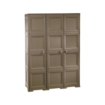 ARMADIO 3 ANTE WENGÉ 118X43X164 CM CON PUNTALI E VANO PORTASCOPE – MOBILE ALTO ORGANIZZAZIONE CASA PER INGRESSO E BALCONE COPERTO