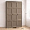 ARMADIO 3 ANTE WENGÉ 118X43X164 CM CON PUNTALI E VANO PORTASCOPE – MOBILE ALTO ORGANIZZAZIONE CASA PER INGRESSO E BALCONE COPERTO