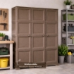 ARMADIO 3 ANTE WENGÉ 118X43X164 CM CON PUNTALI E VANO PORTASCOPE – MOBILE ALTO ORGANIZZAZIONE CASA PER INGRESSO E BALCONE COPERTO