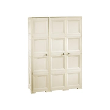 ARMADIO 3 ANTE ANGORA 118X43X164 CM CON PUNTALI E VANO PORTASCOPE – MOBILE ALTO ORGANIZZAZIONE CASA PER INGRESSO E BALCONE