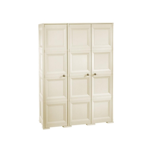 ARMADIO 3 ANTE ANGORA 118X43X164 CM CON PUNTALI E VANO PORTASCOPE – MOBILE ALTO ORGANIZZAZIONE CASA PER INGRESSO E BALCONE