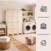 ARMADIO 3 ANTE ANGORA 118X43X164 CM CON PUNTALI E VANO PORTASCOPE – MOBILE ALTO ORGANIZZAZIONE CASA PER INGRESSO E BALCONE