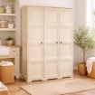 ARMADIO 3 ANTE ANGORA 118X43X164 CM CON PUNTALI E VANO PORTASCOPE – MOBILE ALTO ORGANIZZAZIONE CASA PER INGRESSO E BALCONE
