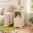 COMÒ COMODINO 2 MODULI ANGORA 40X43X85,5 CM CON ANTA TRAFORATA E VANO A GIORNO – MOBILE CONTENITORE COMPATTO PER CAMERA DA LETTO