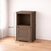 MOBILE COMODINO 2 MODULI WENGÉ 40X43X85,5 CM CON ANTA TRAFORATA E RIPIANO A VISTA – CONTENITORE COMPATTO PER CAMERA DA LETTO