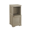MOBILE 1 MODULO TAUPE 40X43X85,5 CM CON ANTA TRAFORATA E 1 MODULO SCAFFALE – CONTENITORE VERTICALE SALVASPAZIO PER INGRESSO E ZONA GIORNO