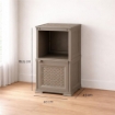 MOBILE 1 MODULO TAUPE 40X43X85,5 CM CON ANTA TRAFORATA E 1 MODULO SCAFFALE – CONTENITORE VERTICALE SALVASPAZIO PER INGRESSO E ZONA GIORNO