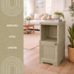 MOBILE 1 MODULO TAUPE 40X43X85,5 CM CON ANTA TRAFORATA E 1 MODULO SCAFFALE – CONTENITORE VERTICALE SALVASPAZIO PER INGRESSO E ZONA GIORNO