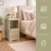 MOBILE 1 MODULO TAUPE 40X43X85,5 CM CON ANTA TRAFORATA E 1 MODULO SCAFFALE – CONTENITORE VERTICALE SALVASPAZIO PER INGRESSO E ZONA GIORNO