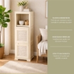 MOBILE MULTIUSO 3 MODULI ANGORA 40X43X125 CM CON ANTA TRAFORATA E VANI A GIORNO – MOBILE CONTENITORE VERTICALE PER ORGANIZZAZIONE CASA