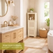 MOBILE MULTIUSO 3 MODULI ANGORA 40X43X125 CM CON ANTA TRAFORATA E VANI A GIORNO – MOBILE CONTENITORE VERTICALE PER ORGANIZZAZIONE CASA