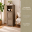 COLONNINA MISTA 3 MODULI 2 ANTE TRAFOR.MOBILE VERSATILE 3 MODULI WENGÉ 40X43X125 CM CON ANTA TRAFORATA E VANI A GIORNO – MOBILE MULTIUSO SALVASPAZIO PER CASA