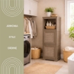 COLONNINA MISTA 3 MODULI 2 ANTE TRAFOR.MOBILE VERSATILE 3 MODULI WENGÉ 40X43X125 CM CON ANTA TRAFORATA E VANI A GIORNO – MOBILE MULTIUSO SALVASPAZIO PER CASA