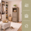 COLONNINA MISTA 3 MODULI 2 ANTE TRAFOR.MOBILE VERSATILE 3 MODULI WENGÉ 40X43X125 CM CON ANTA TRAFORATA E VANI A GIORNO – MOBILE MULTIUSO SALVASPAZIO PER CASA