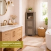 COLONNINA MISTA 3 MODULI 2 ANTE TRAFOR.MOBILE VERSATILE 3 MODULI WENGÉ 40X43X125 CM CON ANTA TRAFORATA E VANI A GIORNO – MOBILE MULTIUSO SALVASPAZIO PER CASA