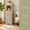 MOBILE 2 MODULI TAUPE 40X43X125 CM CON ANTE TRAFORATE E 1 MODULO SCAFFALE – CONTENITORE VERTICALE ORGANIZZAZIONE CASA PER INGRESSO E ZONA GIORNO