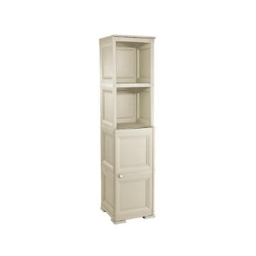 MOBILE 2 MODULI ANGORA 40X43X164 CM CON ANTE FINITURA LEGNO E 2 MODULI SCAFFALE – CONTENITORE VERTICALE MULTIUSO PER ORGANIZZAZIONE CASA