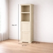 MOBILE 2 MODULI ANGORA 40X43X164 CM CON ANTE FINITURA LEGNO E 2 MODULI SCAFFALE – CONTENITORE VERTICALE MULTIUSO PER ORGANIZZAZIONE CASA