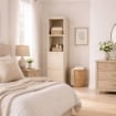 MOBILE 2 MODULI ANGORA 40X43X164 CM CON ANTE FINITURA LEGNO E 2 MODULI SCAFFALE – CONTENITORE VERTICALE MULTIUSO PER ORGANIZZAZIONE CASA