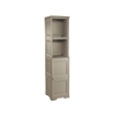 MOBILE BAGNO SALVASPAZIO 4 MODULI TAUPE 40X43X164 CM CON ANTA EFFETTO LEGNO E RIPIANI A VISTA – MOBILE CONTENITORE VERTICALE PER ARREDO BAGNO